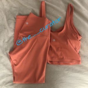 Lululemon SET Align Rustic Coral Leggings Tank Top